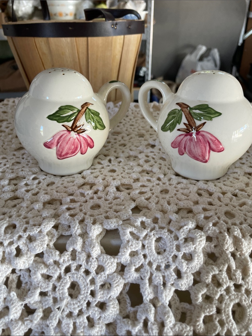Vintage Continental Kilns Green Arbor Salt & Pepper
